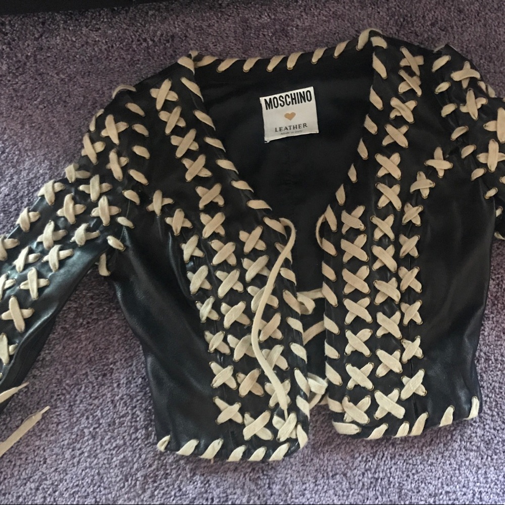 Vintage MOSCHINO couture leather jacket..ONE OF A KIND - Picture 8 of 9